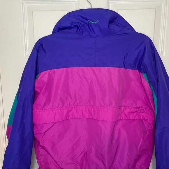 COLUMBIA Vintage Multicolour Retro Neon Pink Long Jacket Coat Medium - Picture 4 of 6